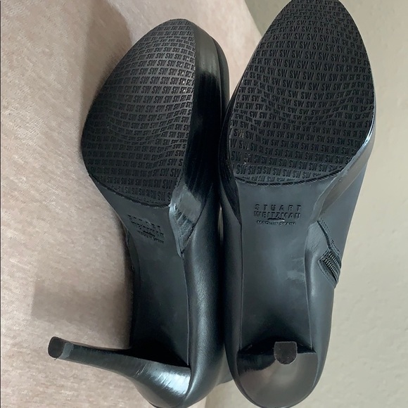 Stuart Weitzman Napa Leather Black Platform Gran Booties - Picture 4 of 12